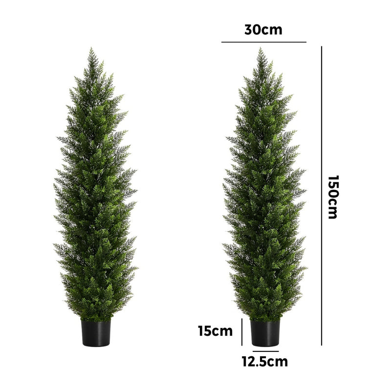 Livsip 2 Pack Artificial Pine Tree 150cm Faux Plant Home Decor