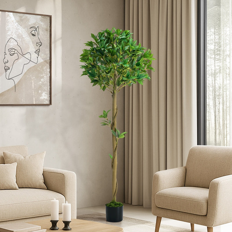 Livsip 150cm Artificial Bay Tree Laurel Ball Topiary Faux Plant