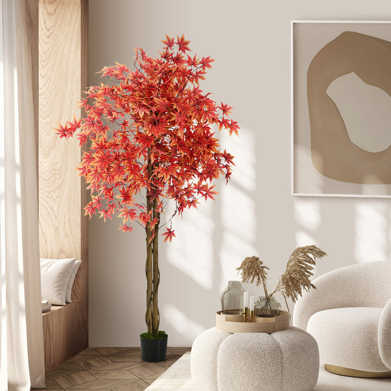Livsip 180cm Red Maple Tree Faux Plant Home Decor