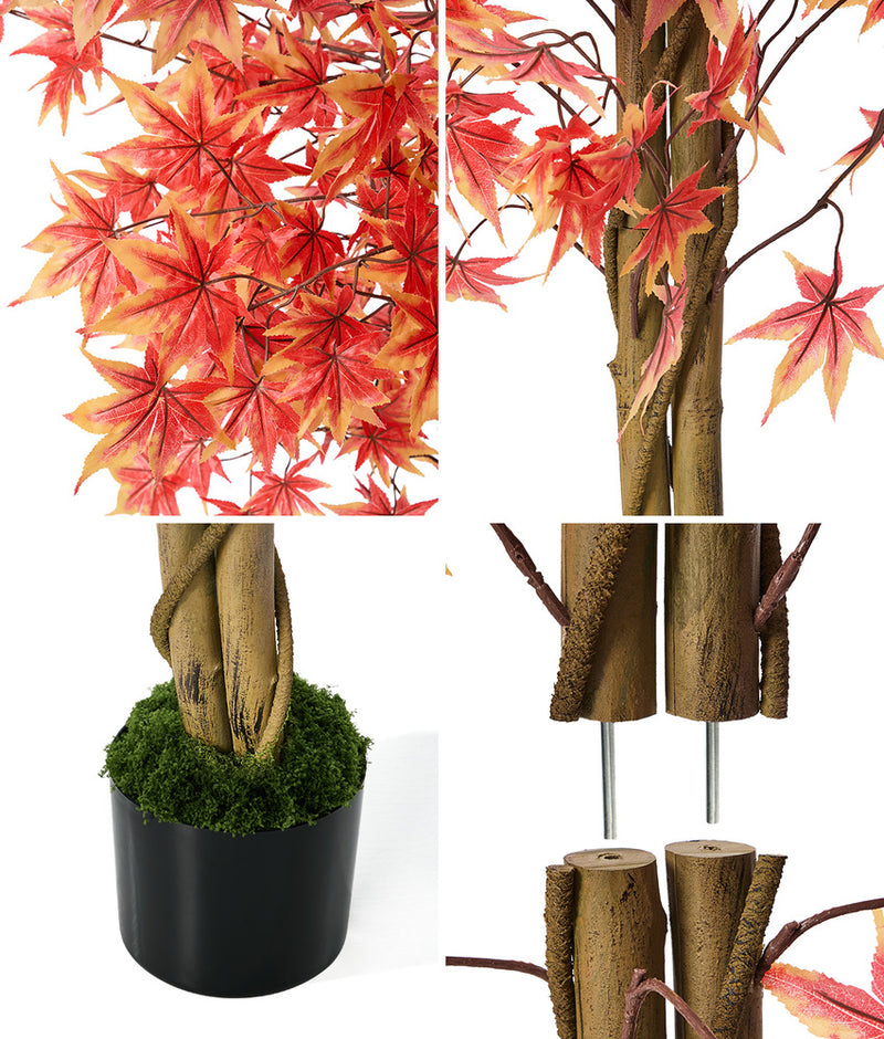 Livsip 180cm Red Maple Tree Faux Plant Home Decor