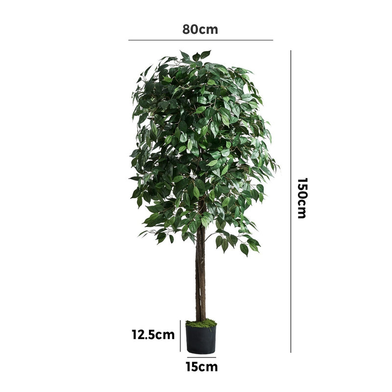 Livsip 150cm Artificial Ficus Tree Lifelike Faux Potted Plants
