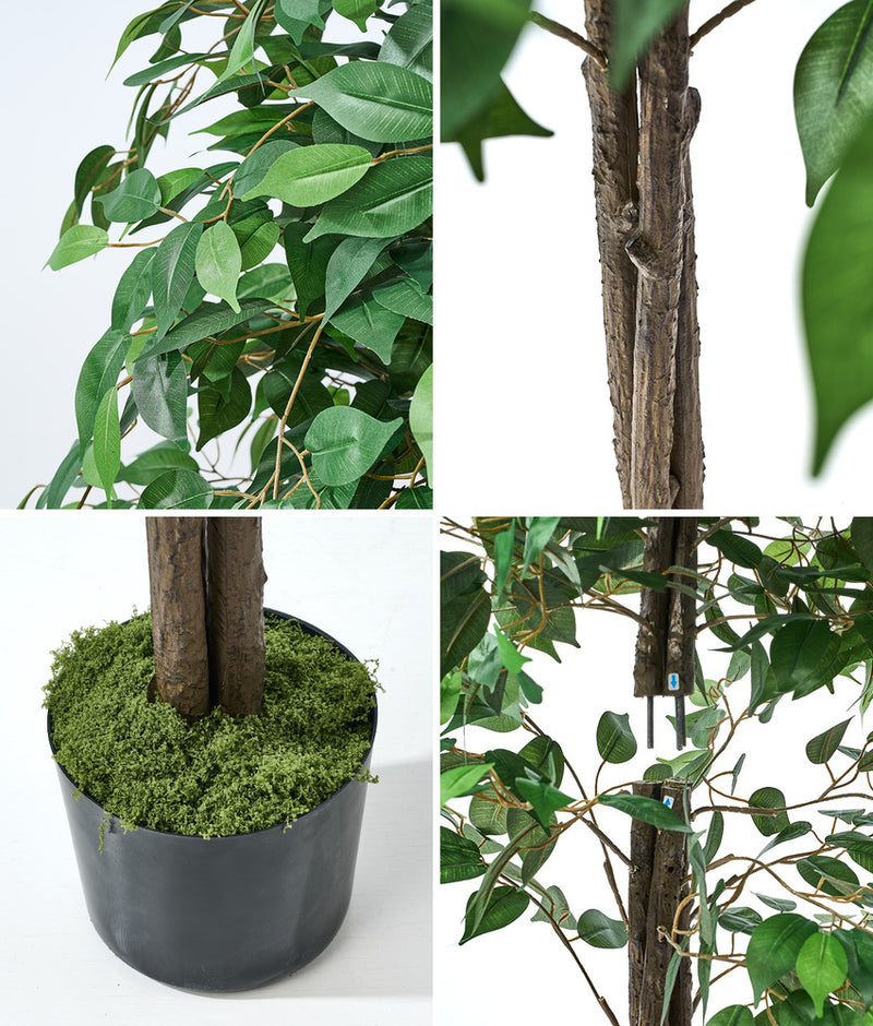 Livsip 2 Pack 150cm Artificial Ficus Tree Faux Potted Plants