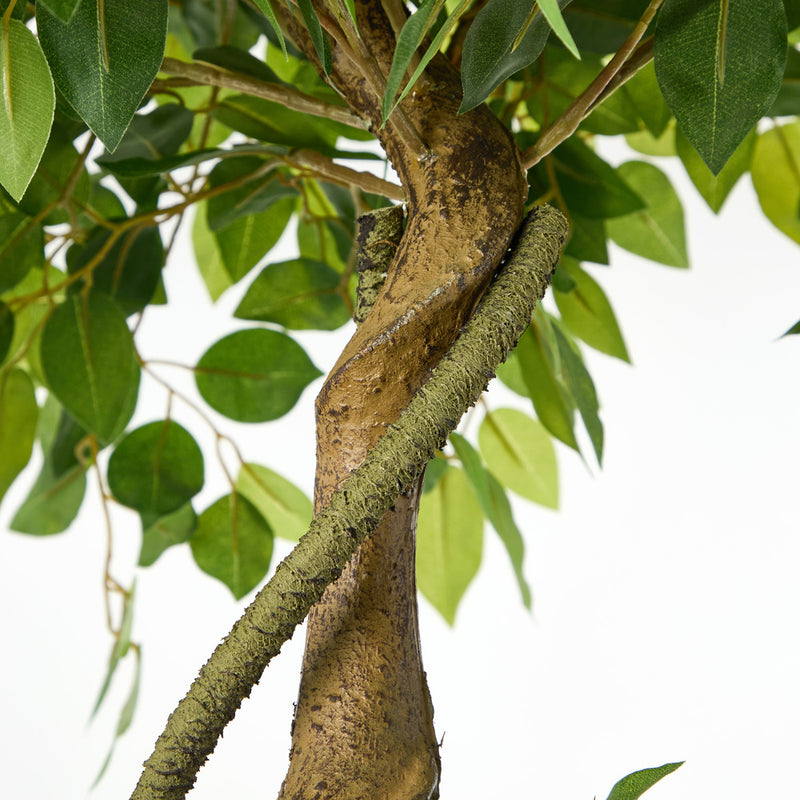 Livsip 2PC 180cm Artificial Ficus Tree Twisted Ficus Faux Potted Plant