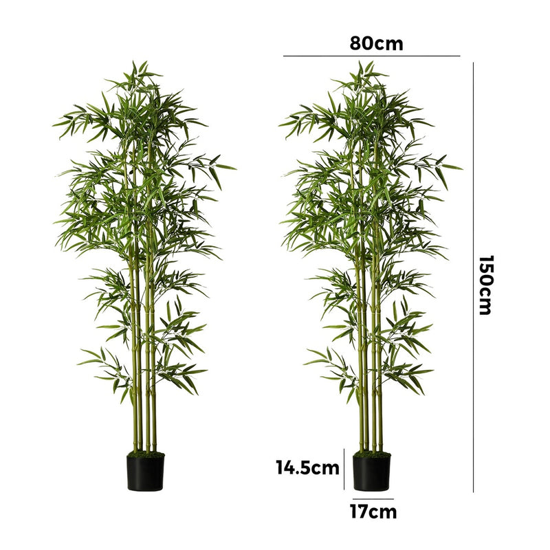 Livsip 2x Bamboo Tree 150cm Potted Faux Plants