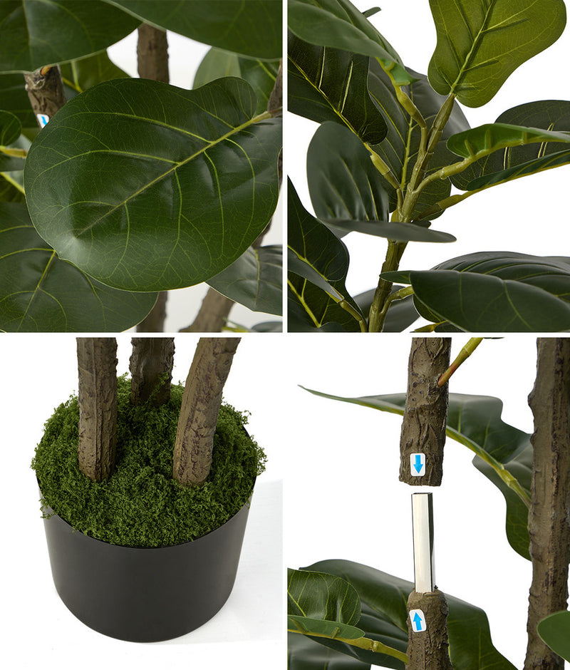Livsip 150cm Artificial Fiddle Leaf Fig Tree Lifelike Potted Plant
