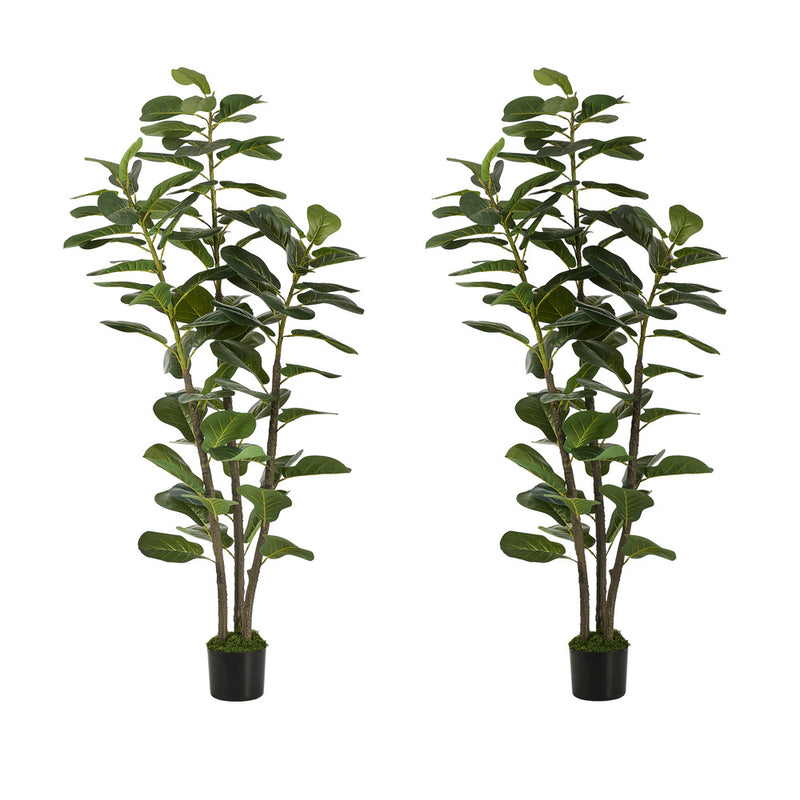 Livsip 2PC 150cm Artificial Fiddle Leaf Fig Tree Lifelike Potted Plant