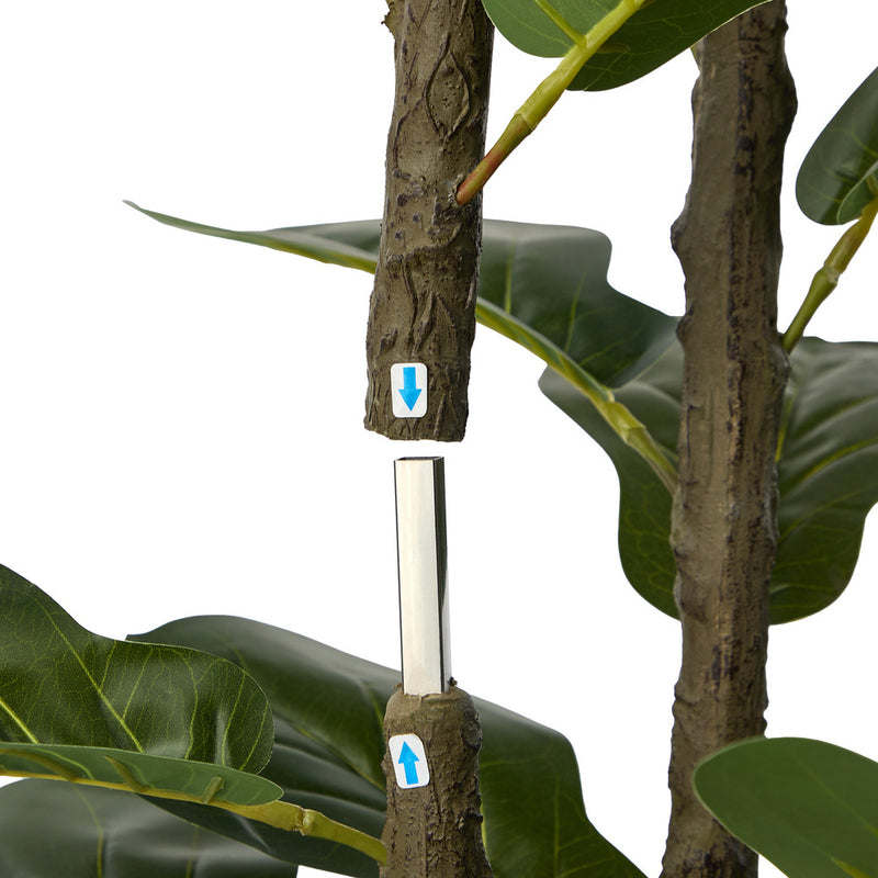 Livsip 2PC 150cm Artificial Fiddle Leaf Fig Tree Lifelike Potted Plant