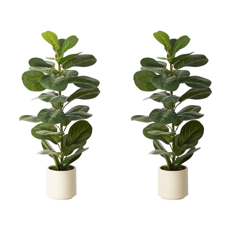 Livsip 2 Pack 90cm Fiddle Leaf Fig Tree Faux Plant Home Decor