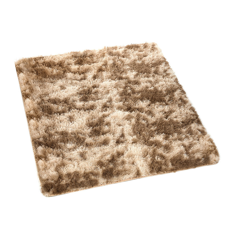 Oikiture Taupe Gradient Shaggy Rug Anti Slip Carpet 200X290cm