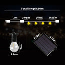Mazam 30M Solar Festoon String Lights LED Christmas Waterproof