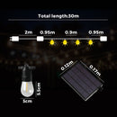 Mazam 30M Solar LED Festoon String Lights Christmas Waterproof