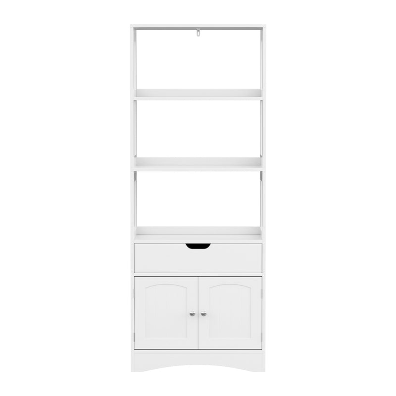 Artiss Bathroom Floor Storage Cabinet with 2 Drawers 3 Open Shelves 2 Doors White