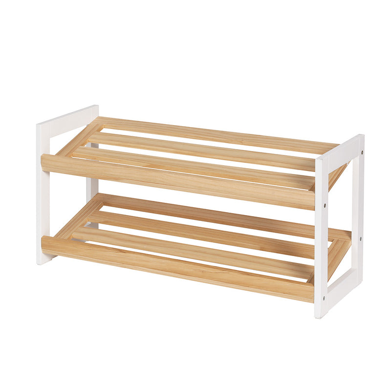 Artiss Shoe Rack 2 Tier 6 Pairs White Kara