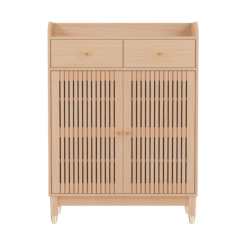 Artiss Shoe Rack Cabinet 4-Tier 16 Pairs Pine