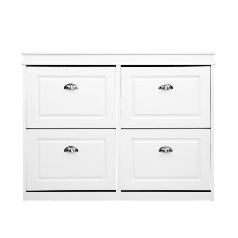 Artiss Shoe Rack Cabinet 24 Pairs 4-tier White Paul