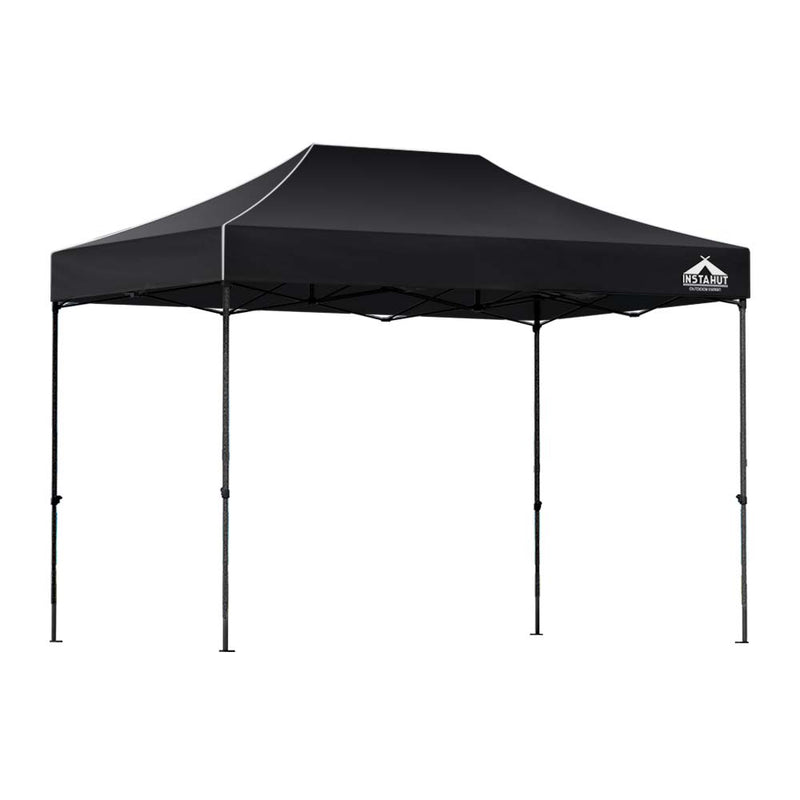 Instahut Gazebo Pop Up Marquee 3x4.5m Folding Tent Wedding Outdoor Camping Canopy Gazebos Shade Black