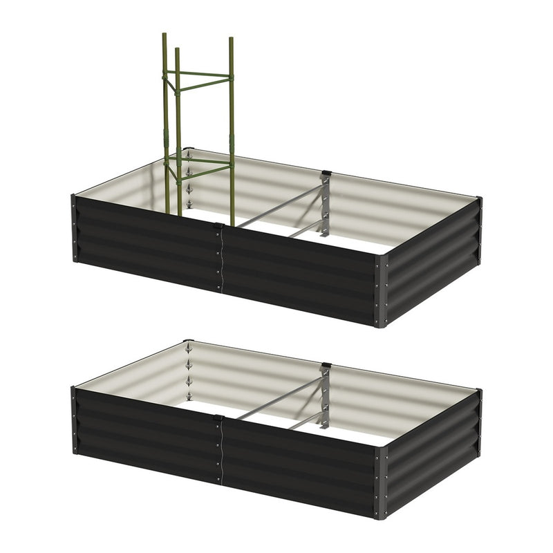 Livsip Garden Bed 290x90x30cm Planter Stand Box Galvanise