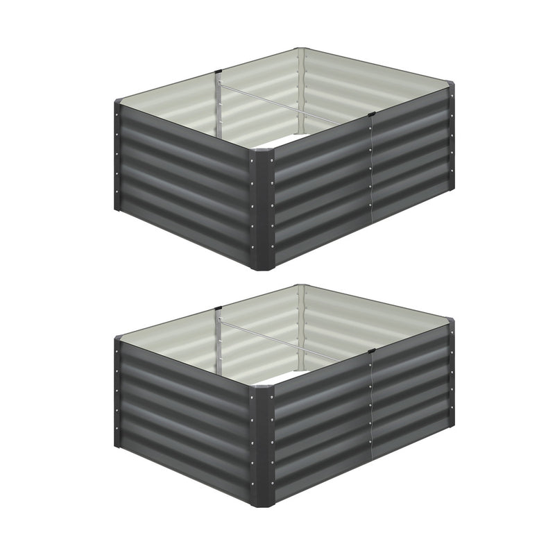 Livsip Garden Raised Bed x2 Galvanised Steel 120x80x45CM