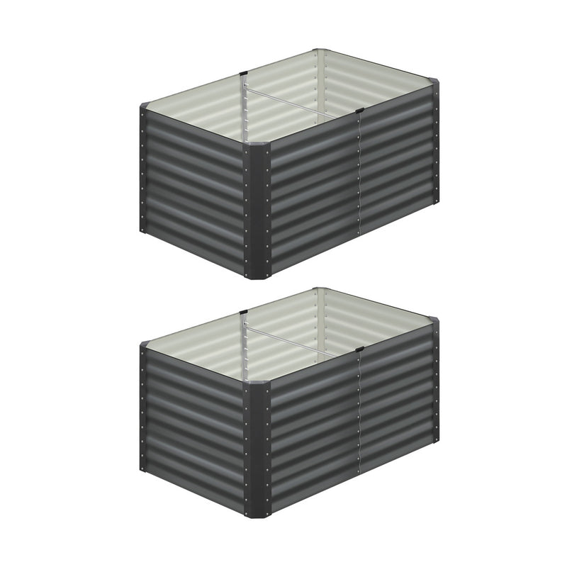 Livsip Garden Bed x 2 Galvanised Steel 120x80x73CM