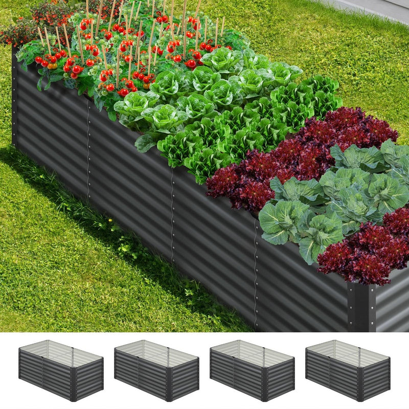 Livsip 160x80x73cm Garden Bed Galvanised Steel 4pcs