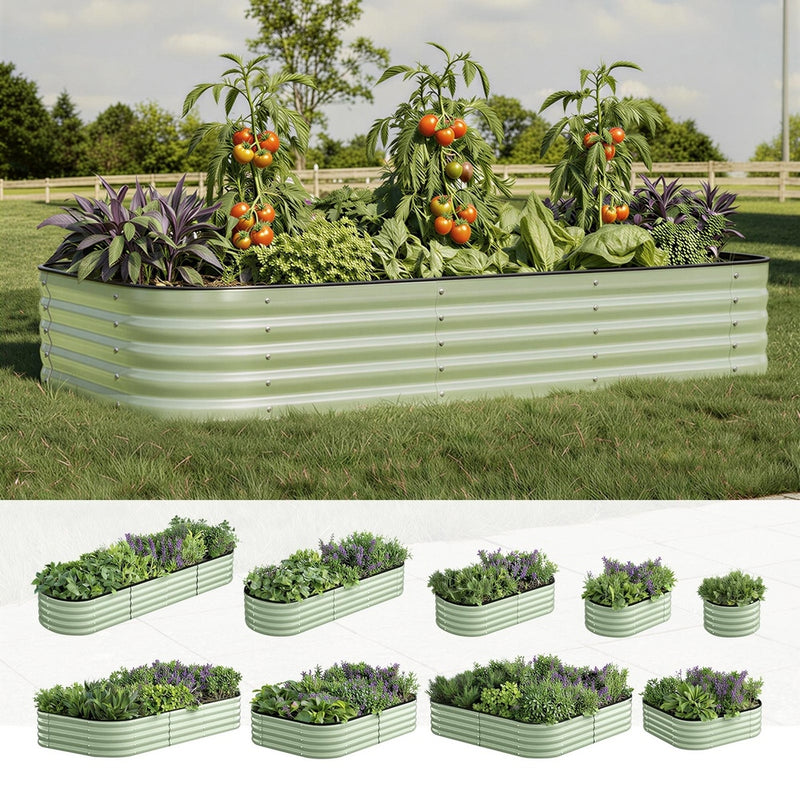 Livsip 9 In 1 Garden Bed Modular Container Galvanised Steel 40CM High