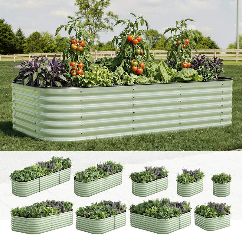 Livsip 9 In 1 Garden Bed Modular Container Galvanised Steel 56CM High