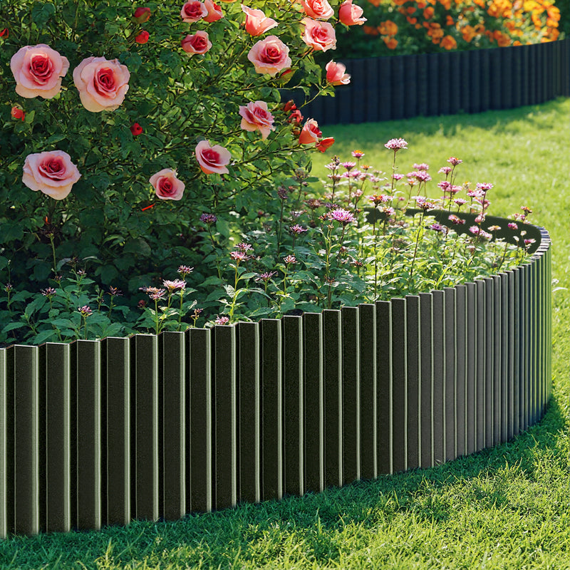 Livsip Garden Edging 20mx30cm Lawn Edge Border Fence Steel Black