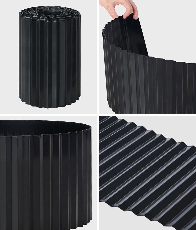 Livsip Garden Edging 20mx30cm Lawn Edge Border Fence Steel Black
