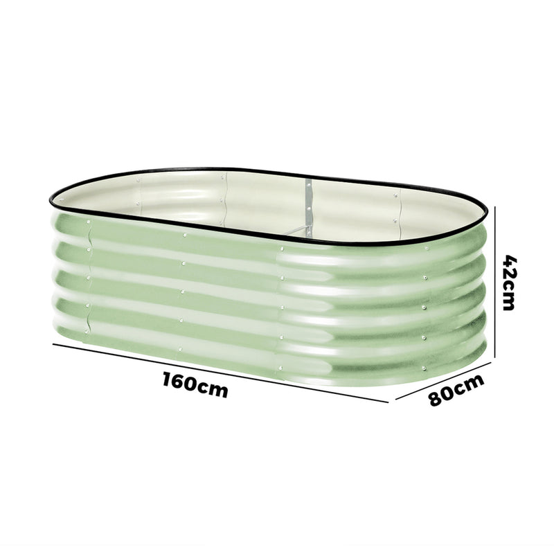 Livsip Garden Bed 160x80x42cm Planter Box Raised Container Galvanised Green