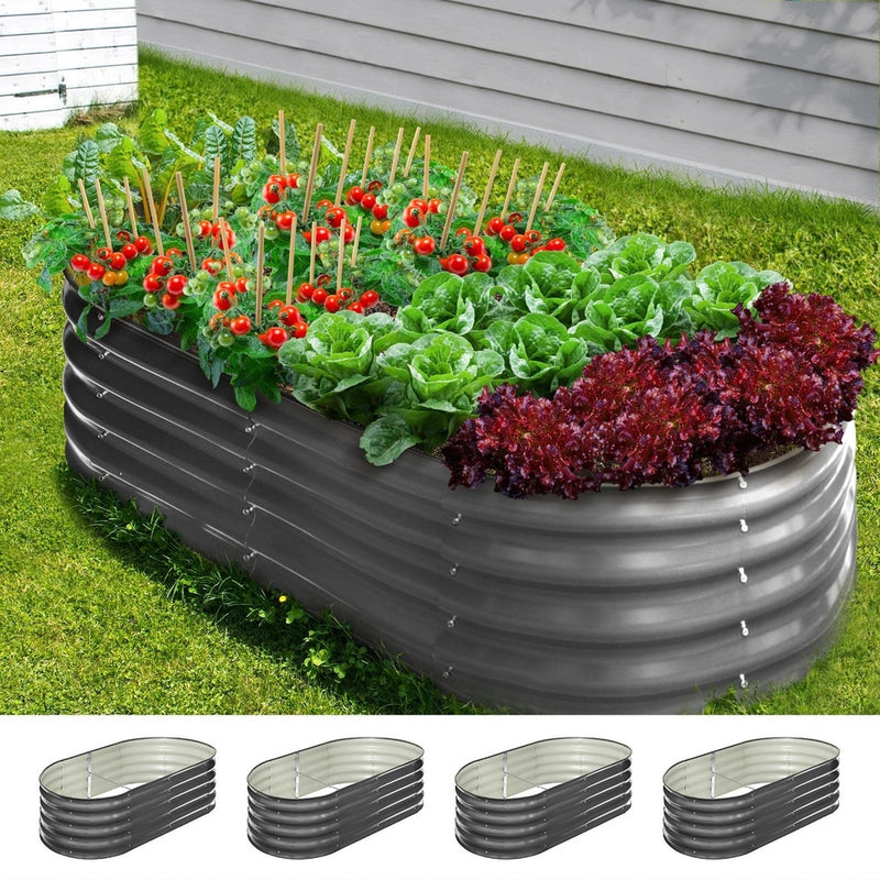 Livsip 4X Garden Bed Galvanised Raised Garden Bed 160X80X42CM