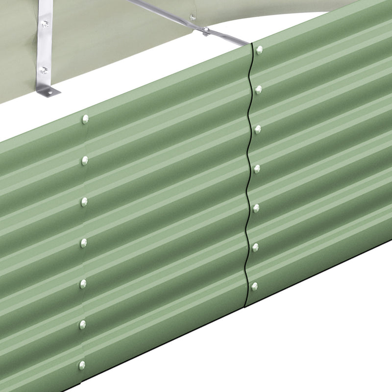 Livsip 2x Garden Bed 320x80x42cm Planter Box Raised Container Galvanised Green