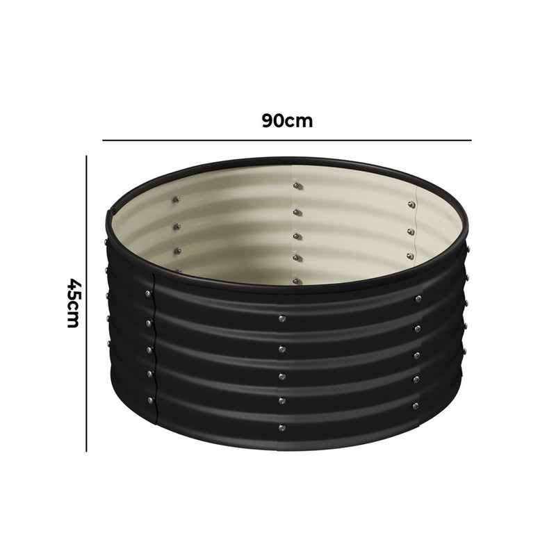 Livsip Garden Bed 90x45cm Galvanised Steel Round