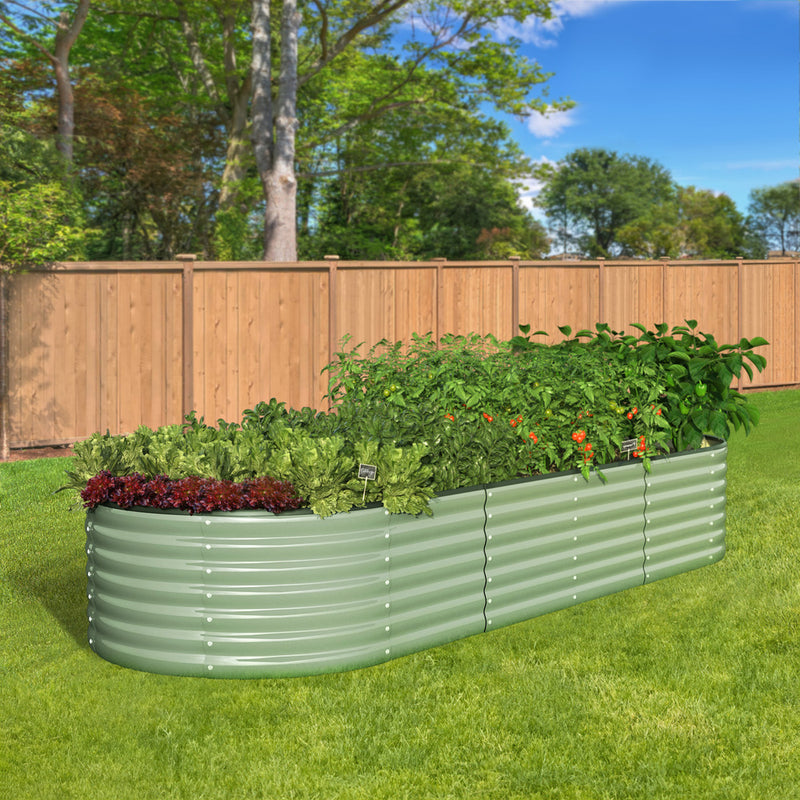 Livsip 2x Garden Bed 240x80x56cm Planter Box Raised Container Galvanised Green