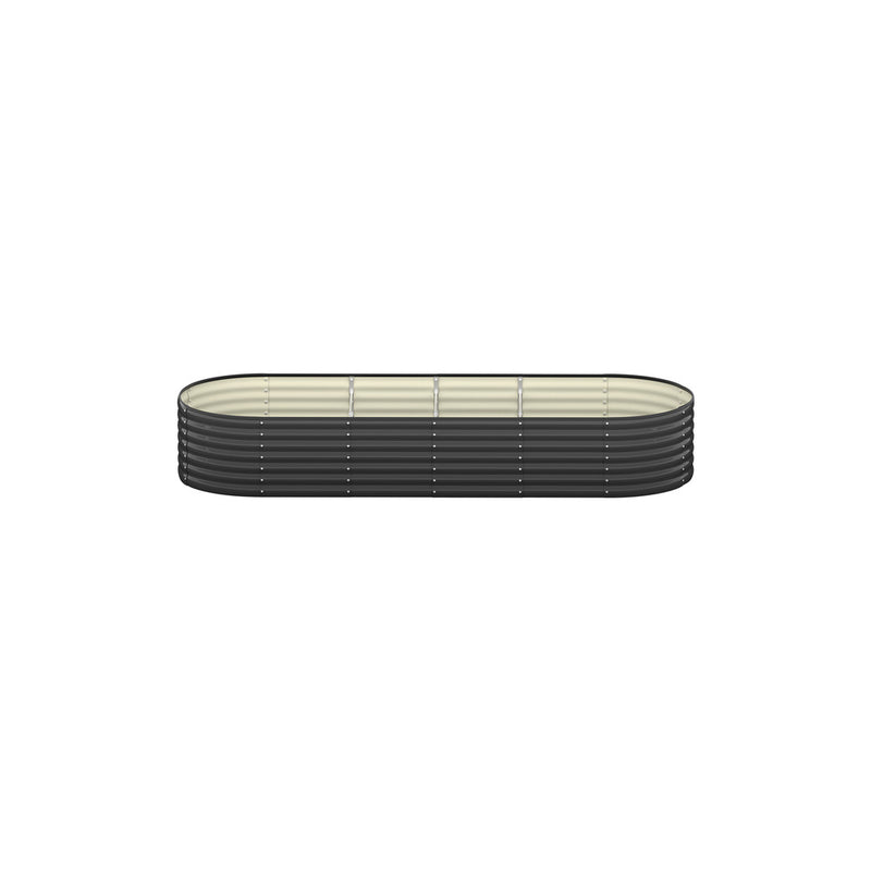 Livsip Raised Garden Bed Oval Galvanised Steel 240X80X56cm