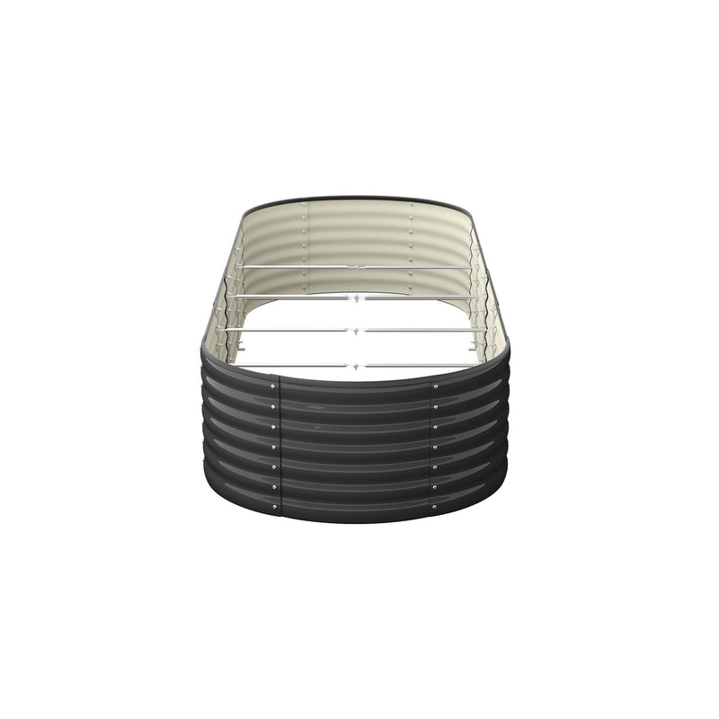 Livsip Raised Garden Bed Oval Galvanised Steel 240X80X56cm