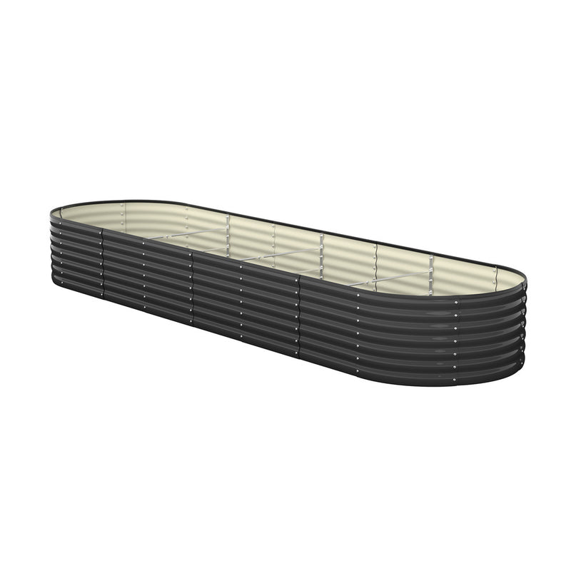 Livsip Raised Garden Bed Oval Galvanised Steel 320X80X56cm