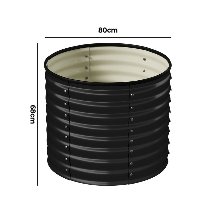 Livsip Garden Bed 80x68cm Galvanised Steel Round
