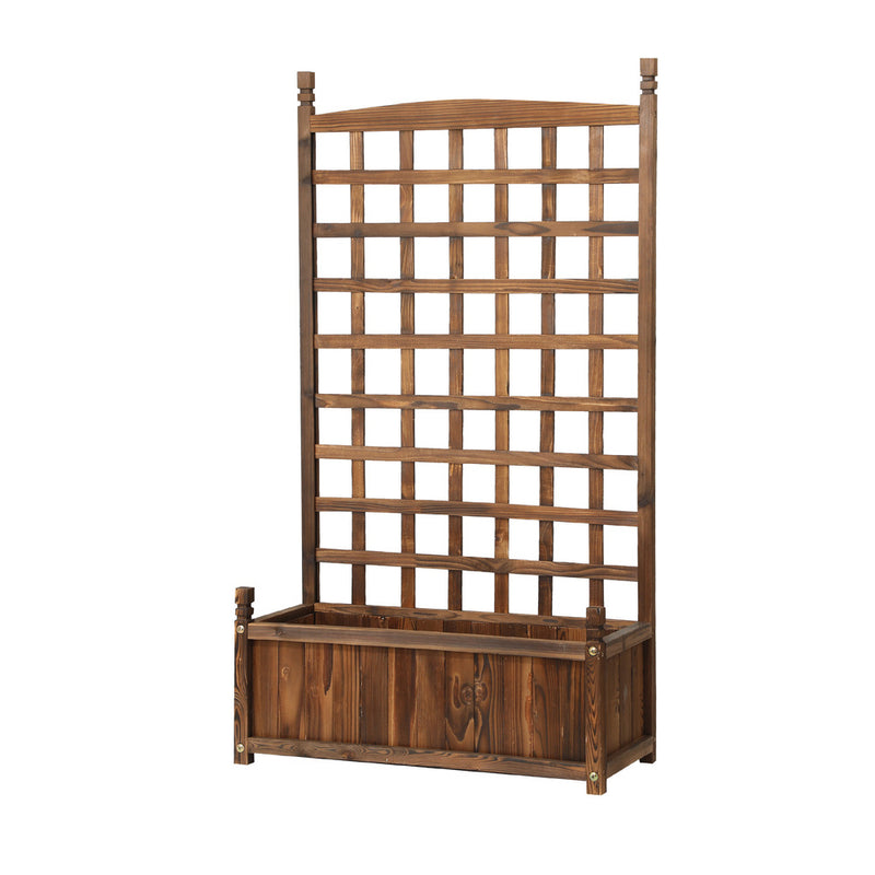 Livsip Wooden Garden Bed with Trellis 64x28.5x115cm