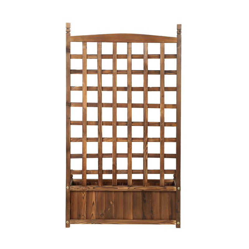 Livsip Wooden Garden Bed with Trellis 64x28.5x115cm