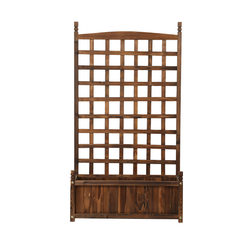 Livsip 2pc Wooden Garden Bed with Trellis 64x28.5x115cm