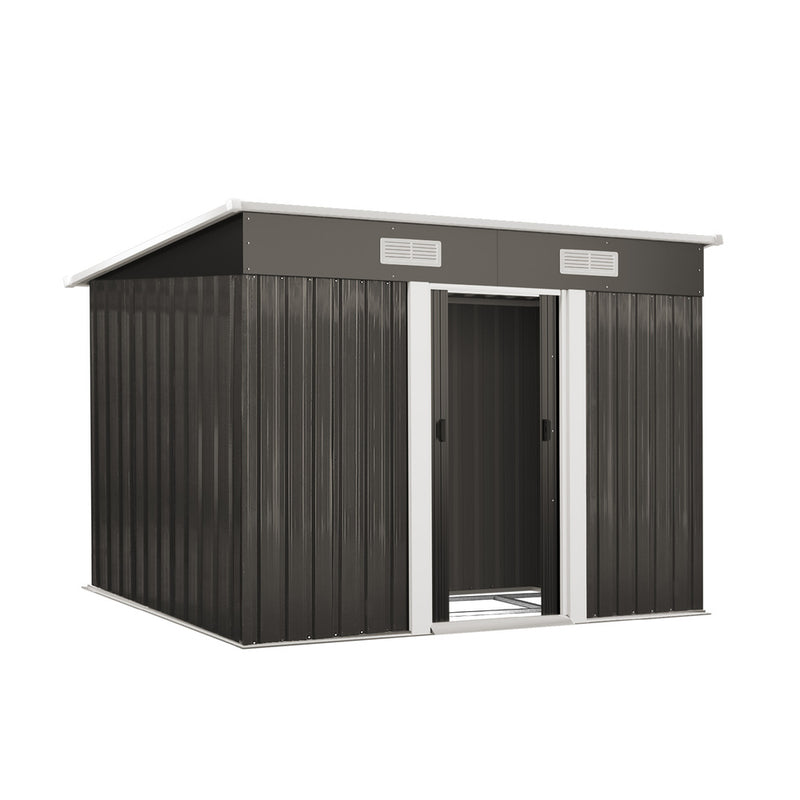 Livsip Garden Shed 2.38x1.31M Workshop Cabin Metal Base