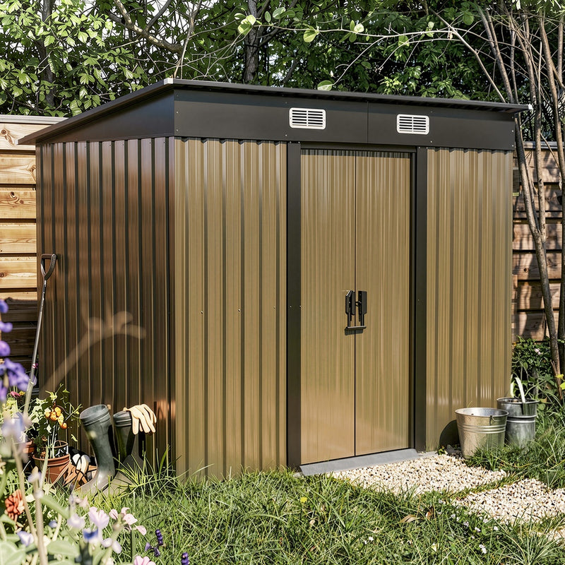 Livsip Garden Shed Outdoor Storage 2.38x1.31M Tool Cabin Steel House