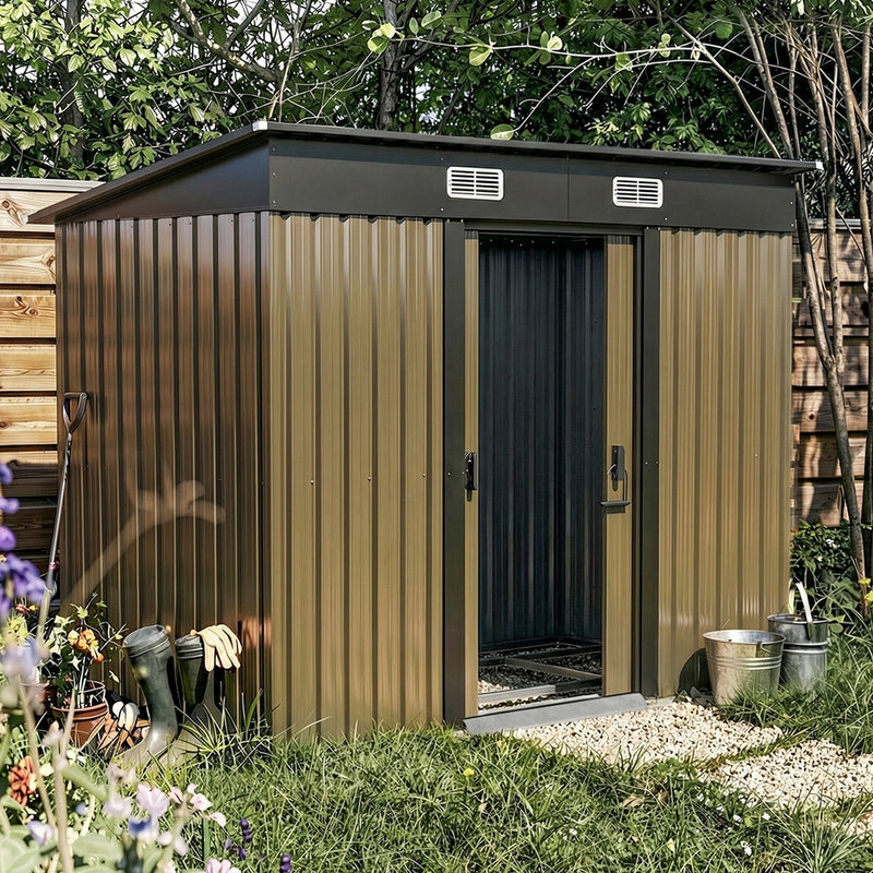 Livsip Garden Shed Outdoor Storage 2.38x1.31M Workshop Shelter Base