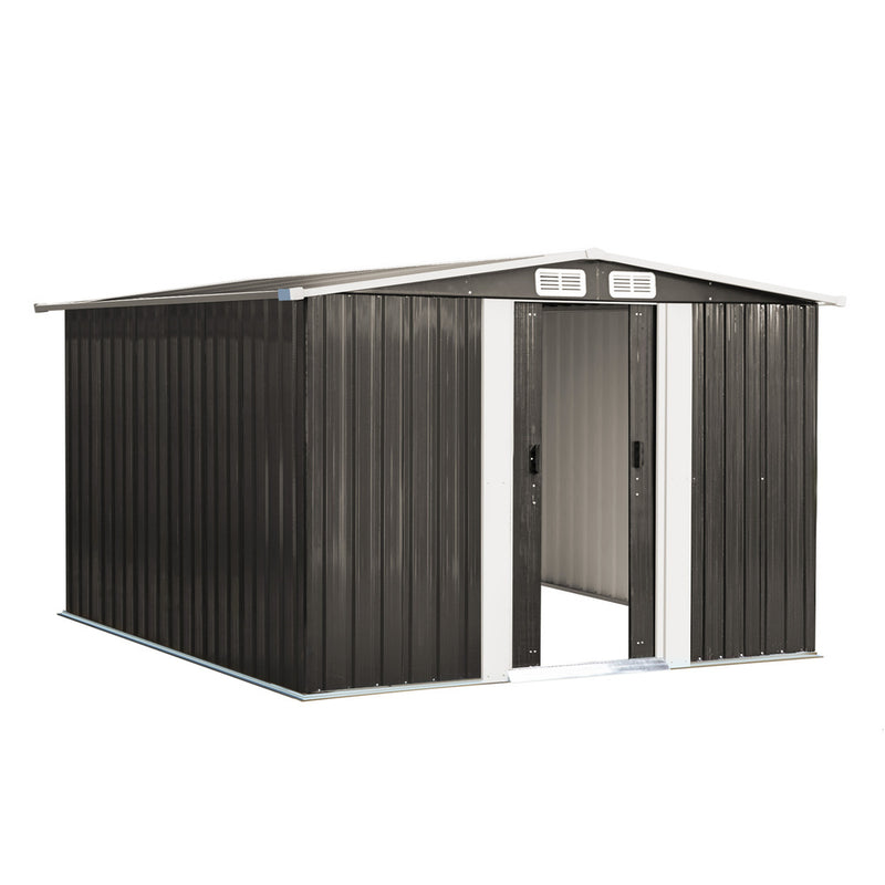 Livsip Garden Shed 2.57x2.05M Workshop Cabin Metal House