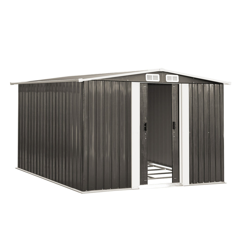 Livsip Garden Shed 2.57x2.05M Workshop Cabin Metal Base