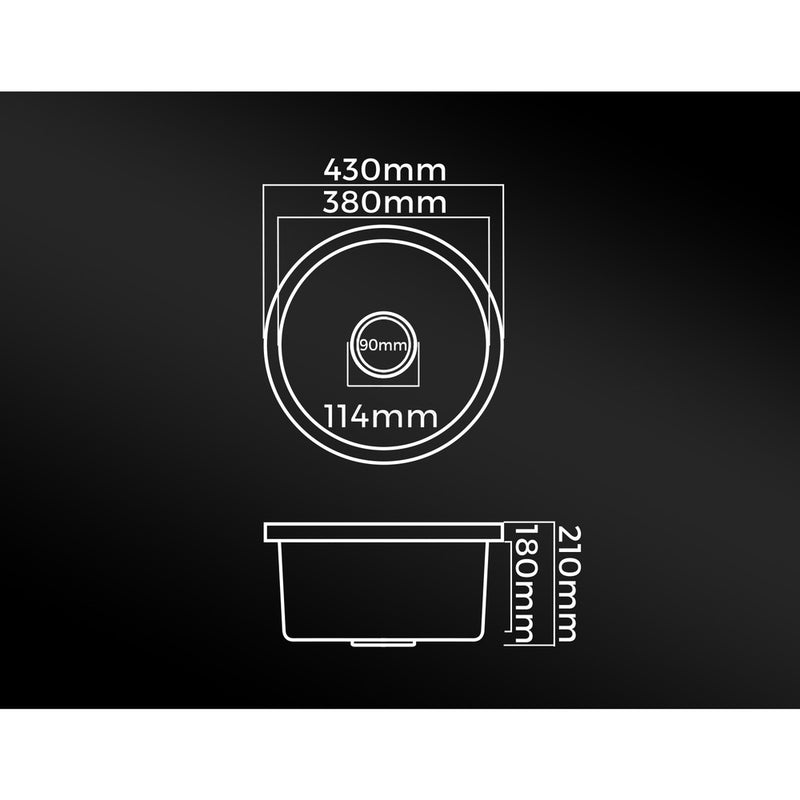 Welba Kitchen Sink Bathroom Basin Single Bowl 430mmx430mm