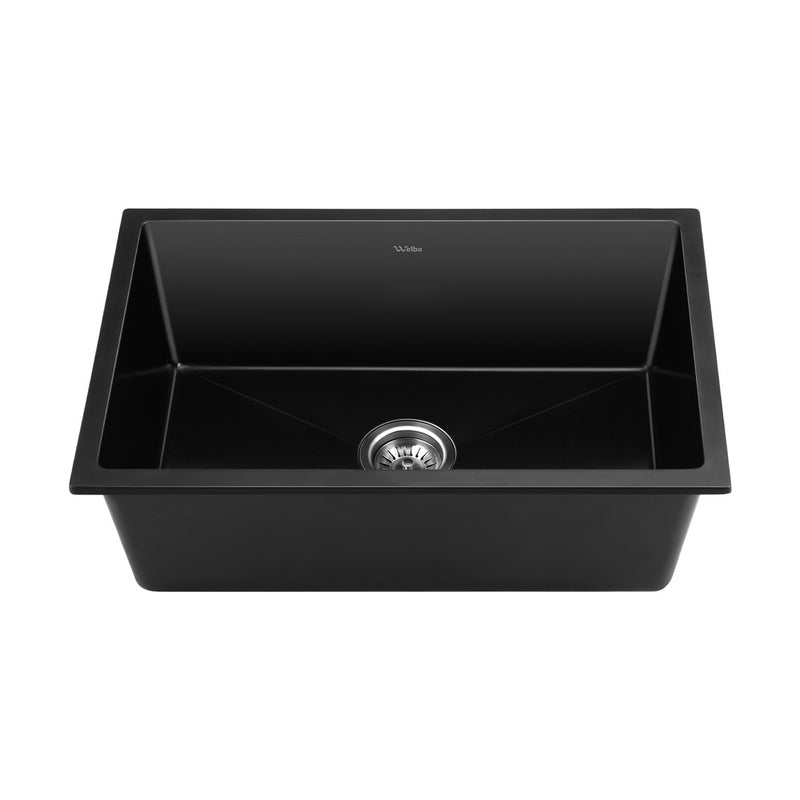 Welba Kitchen Sink 70x45cm Granite Basin Single Bowl Black