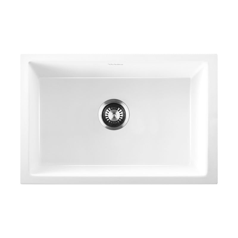 Welba Kitchen Sink 70x45cm Granite Basin Single Bowl White