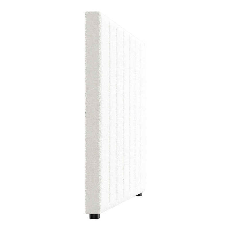 Oikiture Bed Frame Headboard King Single White Boucle