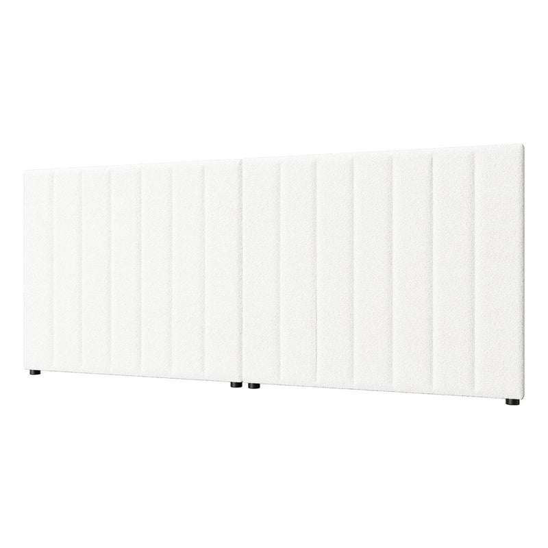 Oikiture Bed Frame Headboard Double Queen King White Boucle
